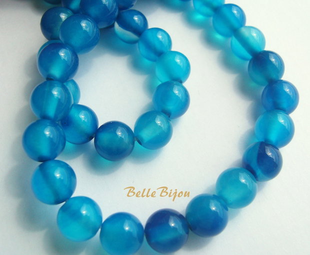 Agate albastru marin aprox 8.5 mm