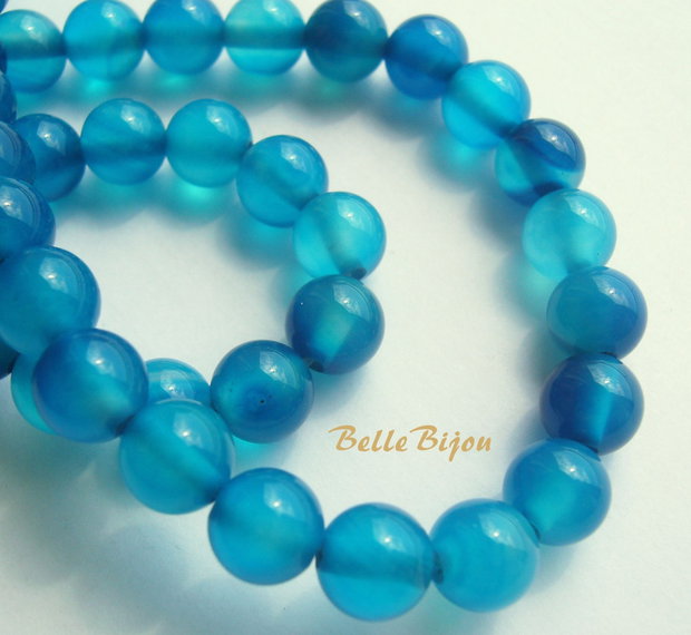 Agate albastru marin aprox 8.5 mm
