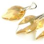 Cercei aurii din Cristale Swarovski leaf si pandantiv – CE299, PA299 - Cercei casual delicati, cercei eleganti, cercei romantici stralucitori