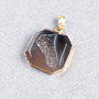 Pandant agata druzy  fumurie electroplacata cu aur