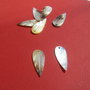 Frunza gravata din sidef natural aprox 2x12x30 mm
