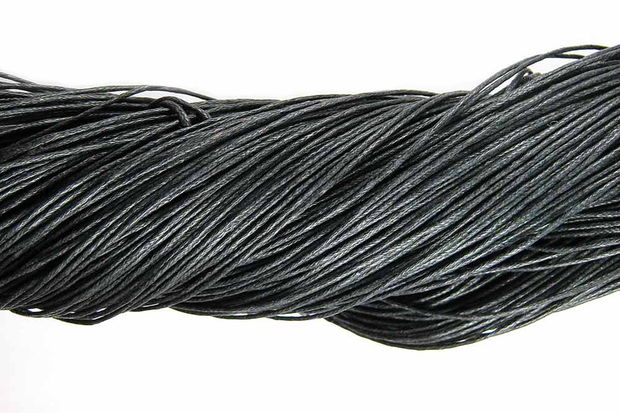 Ata din bumbac cerata, 0.7 mm, neagra