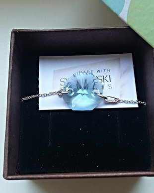 Bratara argint cu piatra Swarovski Octogon 14mm Aquamarine