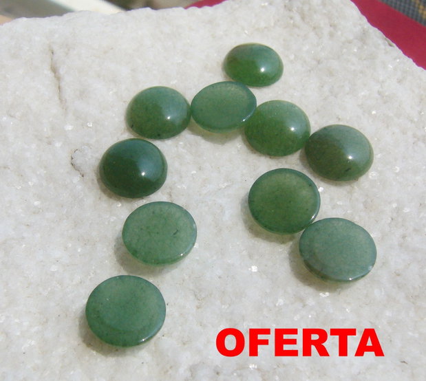 OFERTA ...Cabochon rotund din agata verde aprox 4x12 mm