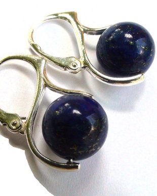Cercei albastri din Lapis lazuli si argint 925 - CE296 - Cercei casual delicati, cercei eleganti, cercei pietre semipretioase