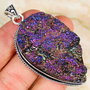 Pandantiv agata  titanium druzy