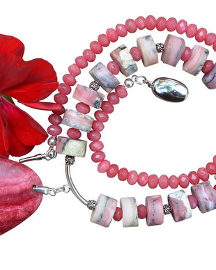 REZERVAT Colier rodocrozit Inca rose