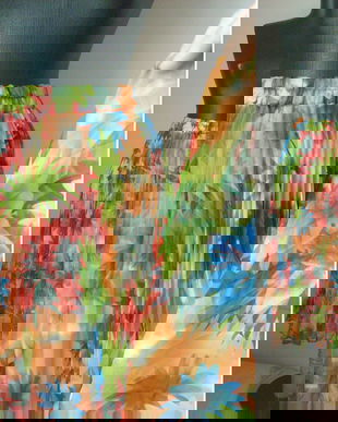 FRENCH FUSTA VOAL FLORAL PLISAT