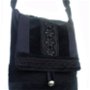 Gothic black lace velvet bag