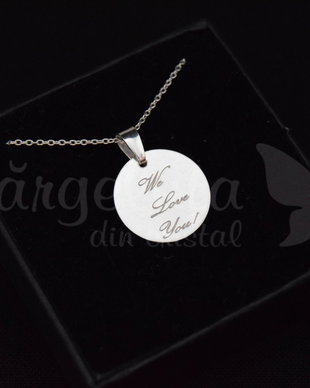 Lantisor personalizat (argint) - We love you
