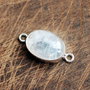 Conector Moonstone  natural in rama argintata