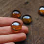 Set 2 buc - Cabochon sticla  ambra ~ 17 mm