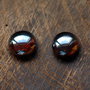 Set 2 buc - Cabochon sticla  ambra rosie ~ 17 mm