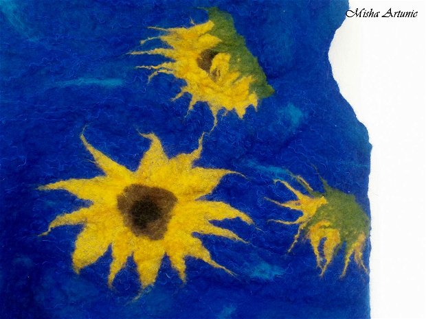 Vesta impaslita cobalt cu Floarea soarelui - rezervat