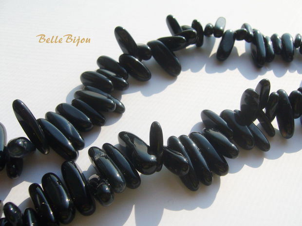 ( 5 bucati) Agate negre gherute aprox 10-20x2-5x5-6 mm