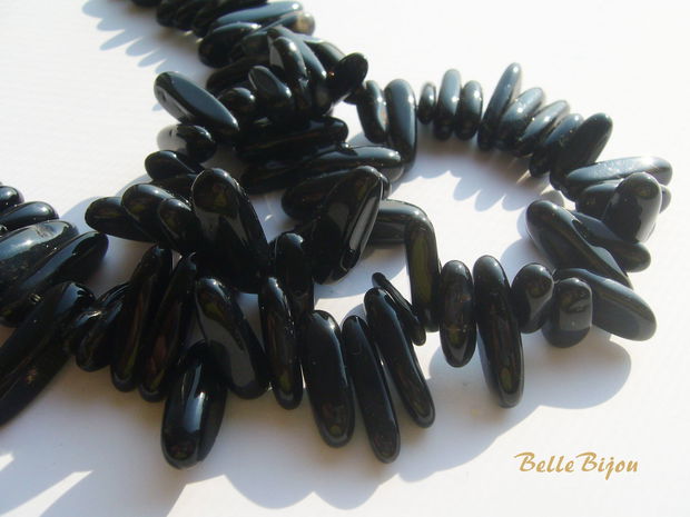 ( 5 bucati) Agate negre gherute aprox 10-20x2-5x5-6 mm