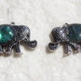 Pandantiv elefant cu cabochon din scoica paua abalone
