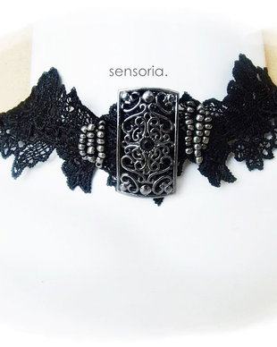 Chocker cu arabescuri gun metal