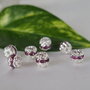 Margele argintii, cu rhinestone , 8mm, (2)