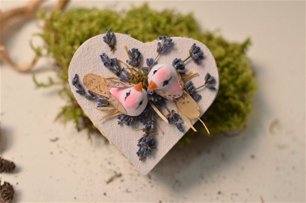 Cutie verighete cu pasari in miniatura