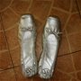 Pantofi balerini noi, din piele argintie