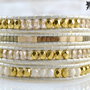 Bratara wrap cu snur de piele si cristale ''Shine''