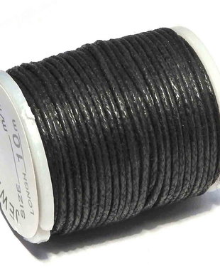 Ata din poliester cerata, rola, 1 mm, neagra