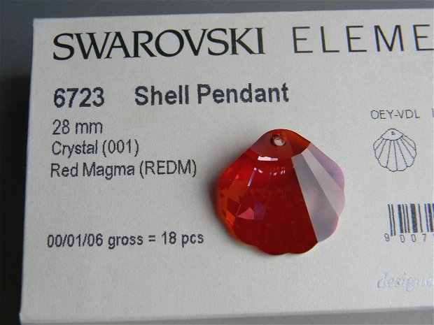 Pandantiv Swarovski - Shell 28 mm - 6723-RMG