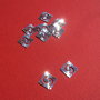 Link din argint rodiat romb perforat si texturat cu raze aprox 0.5x11x11 mm