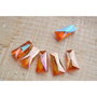 Pandantiv trapezoidal,sticla, fatetat, rosu portocaliu AB ,20x11mm Cod :  GSLAK 133