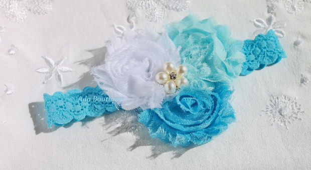 Bentita  dantela bebe botez shabby "Frozen"