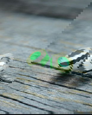 Cercei creion cu surub, Cercei creion, Cercei cu argint, Cercei din creioane colorate, Cercei verzi din rasina, Cercei cu surub, Cercei - LUDIC 18