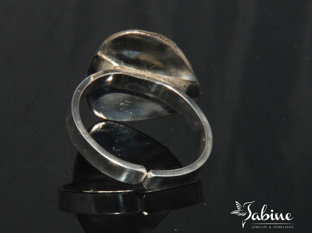 Inel argint 925, profil gold filled şi calcedonie