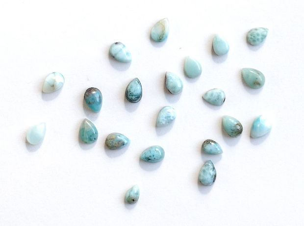 Cabochon Larimar dominican - natural, netratat, veritabil