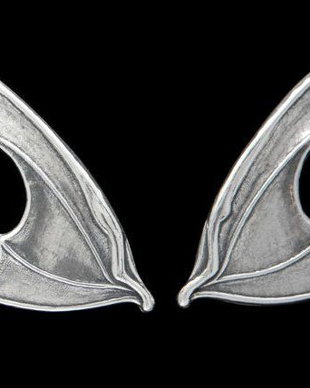 9083 - (SET) Charms / ornament / element decorativ, alama placata cu argint, aspect vintage, aripi liliac