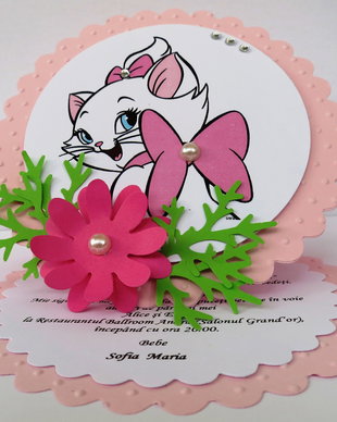 Invitatie botez Marie - Pisicile Aristocrate