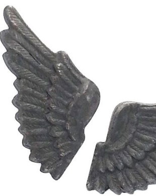 9085 - (SET) Charms / ornament / element decorativ, alama, negru semi-lucios,  aripi inger