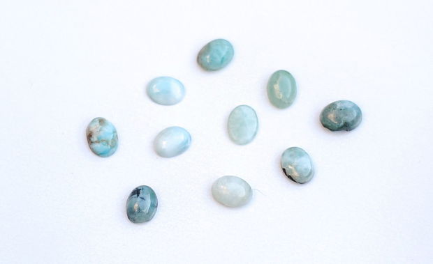 Cabochon Larimar dominican - natural, netratat, veritabil