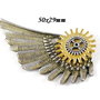 9099 - (1buc) Pandantiv steampunk, aripa inger, mecanisme ceas