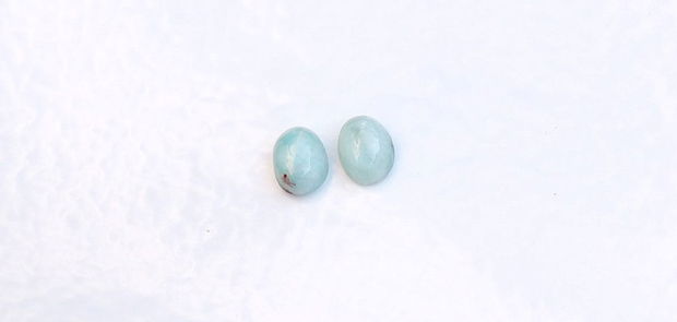 Set 2 buc Cabochon Larimar dominican - natural, netratat, veritabil - LRD3