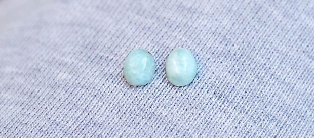 Set 2 buc Cabochon Larimar dominican - natural, netratat, veritabil - LRD3