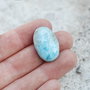 Cabochon Larimar dominican ovaloid - natural, netratat, veritabil