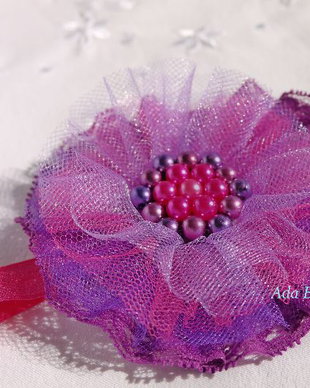 Bentita eleganta mov cu perle-unicat