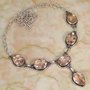 Colier argintat si  quartz morganit
