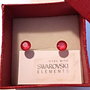 Cercei argint cu piatra Swarovski Chaton 6mm Crystal Royal Red