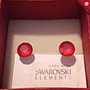 Cercei argint cu piatra Swarovski Chaton 8mm Crystal Royal Red