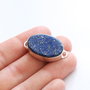 Conector oval cu Lapis Lazuli in rama argintata