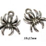 9079 - (25buc)  Charms, paianjen, aliaj metalic, argintiu antichizat
