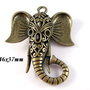 9122 - Pandantiv, elefant, aliaj metalic, bronz, 3D