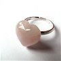 Inel din Argint 925 si Cuart roz inima – IN311 - Inel inima roz, inel romantic, inel delicat, inel reglabil